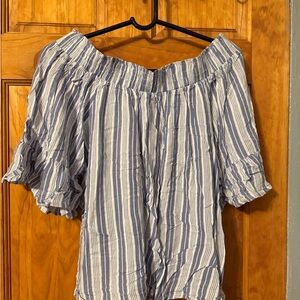 Striped Off-Shoulder Women's Top